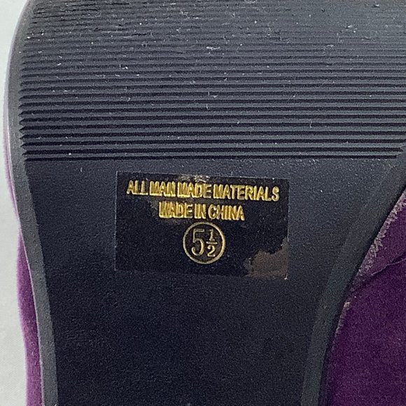 Paprika High Heels Platform Pumps Open Toe Purple Suede 5.5 Open Peep Toe Shoes - Picture 9 of 14